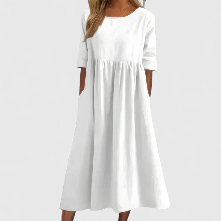 DENISE | A-line midi dress with pockets