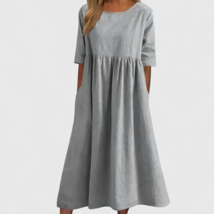 DENISE | A-line midi dress with pockets