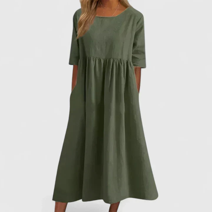 DENISE | A-line midi dress with pockets