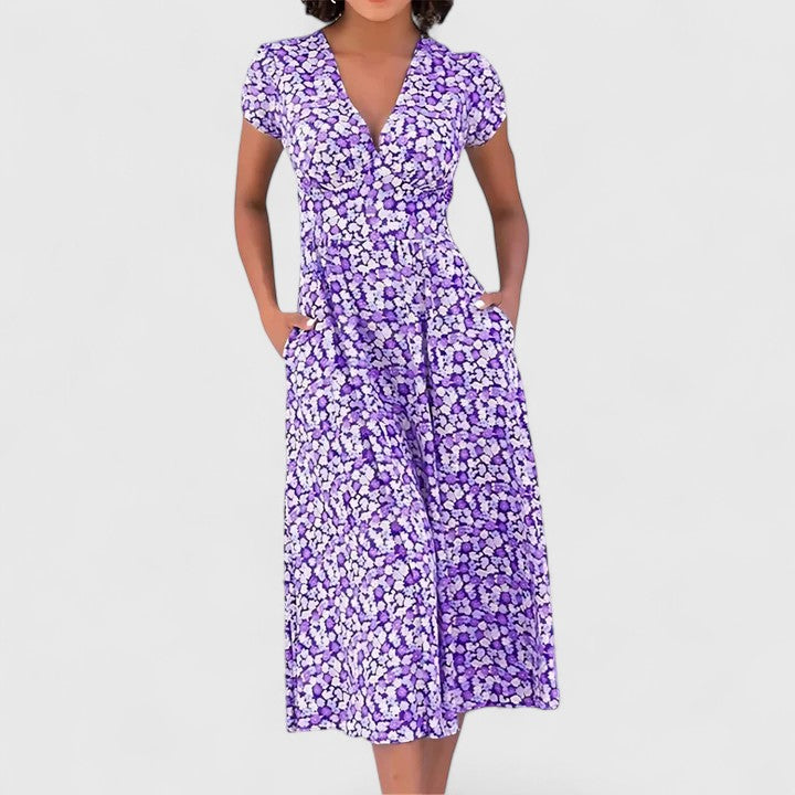 HUILING | Midi dress with heart neckline