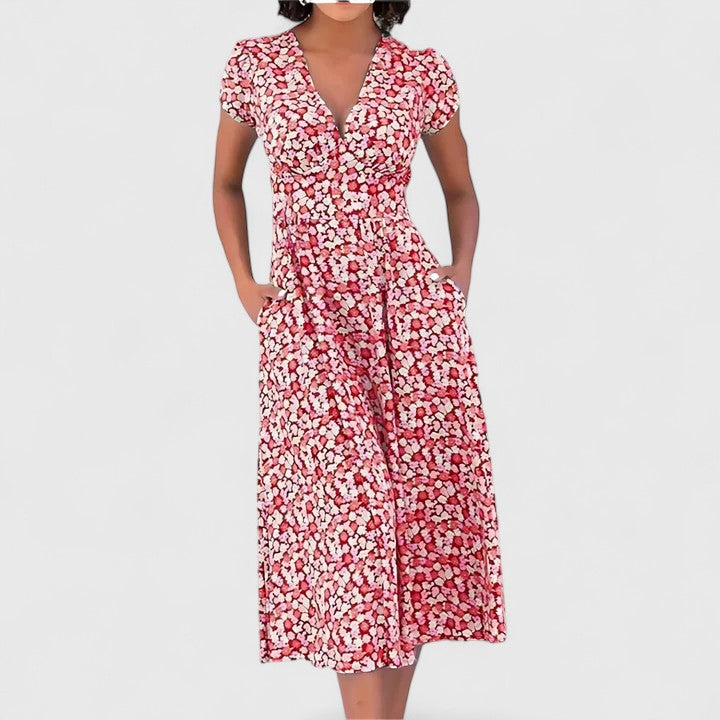 HUILING | Midi dress with heart neckline
