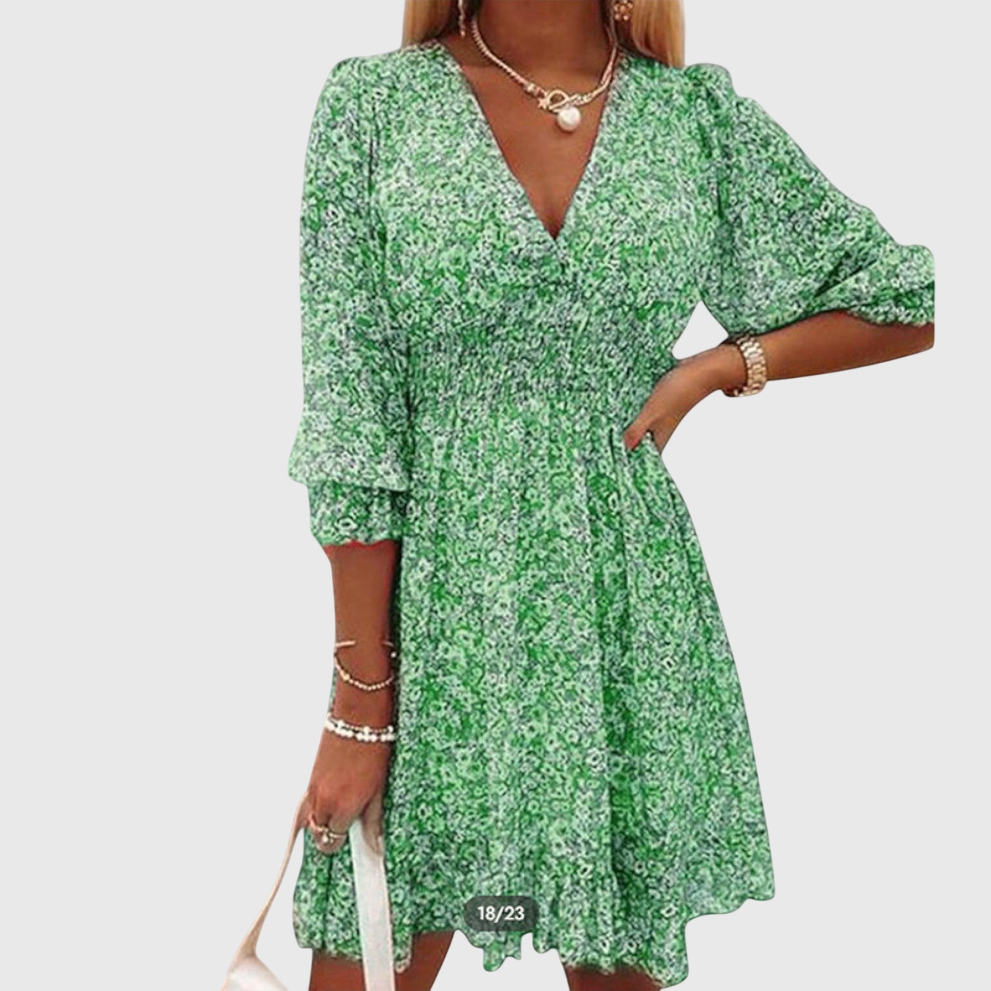 ELISA | Floral puff sleeve dress