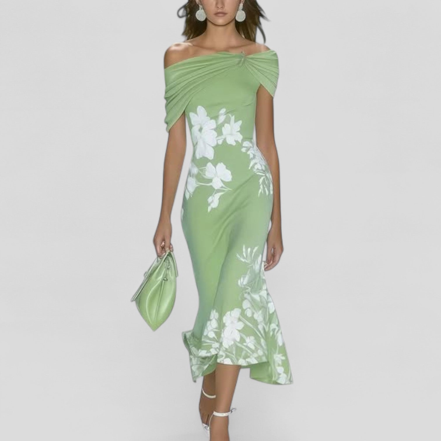 PRIYA | Floral midi dress with flared hem