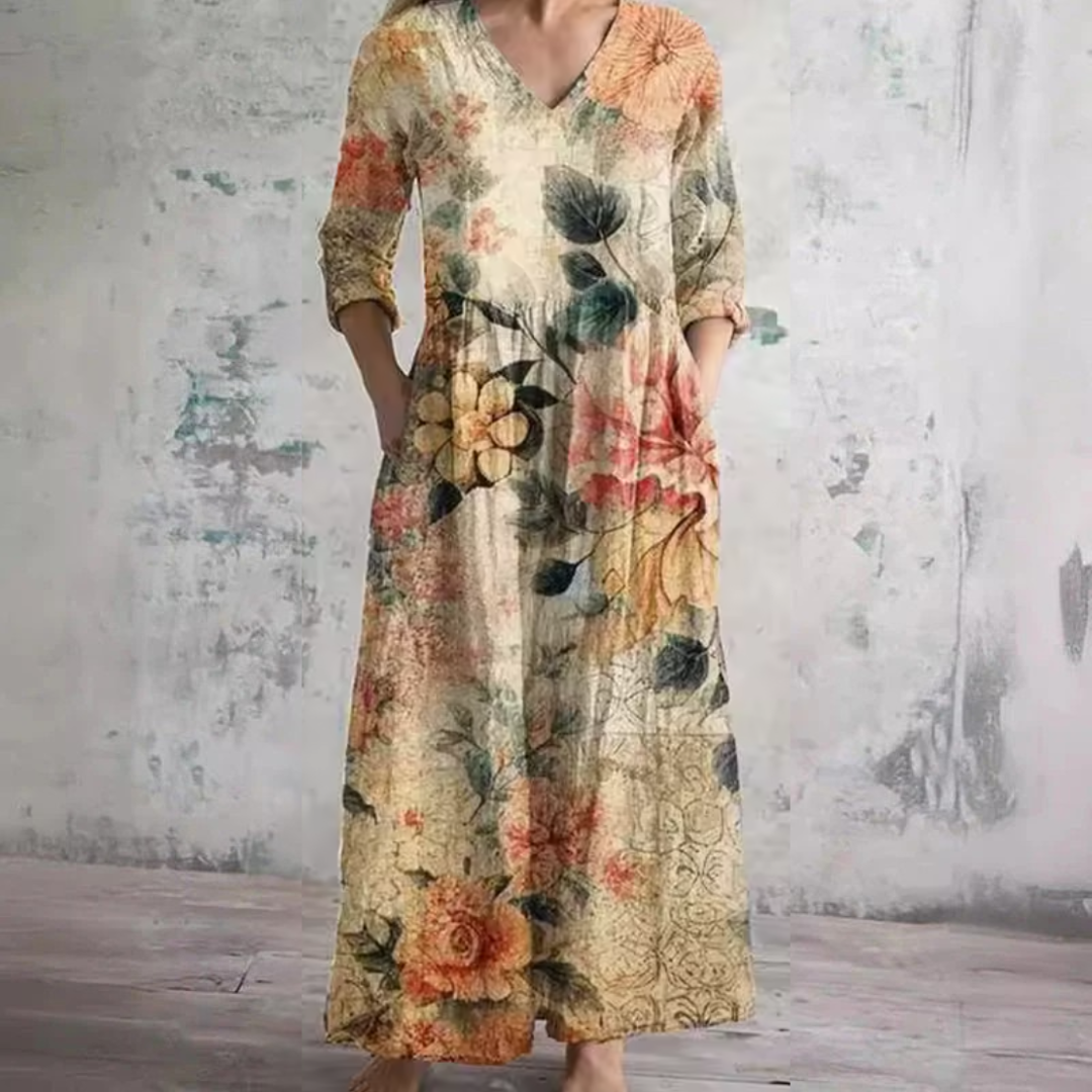DENISE | Floral midi dress