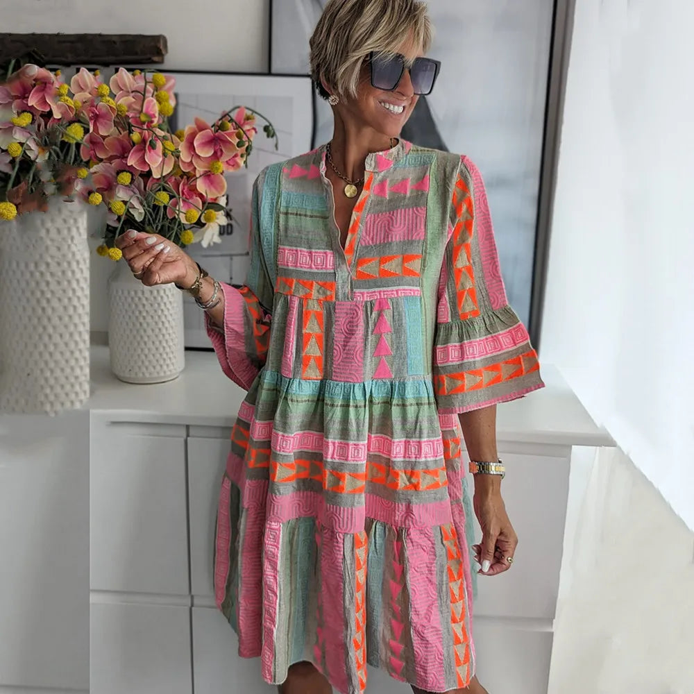 JOANNE | Swing dress with flared sleeves