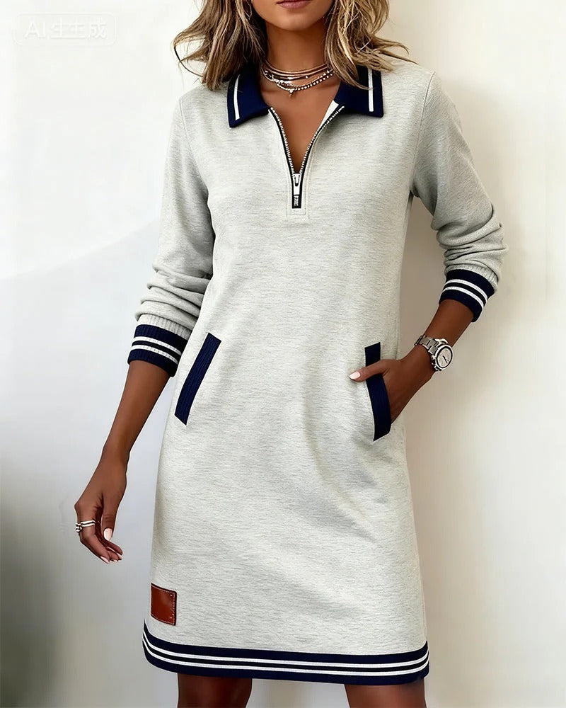 NICOLE | Long-sleeve straight-cut dress
