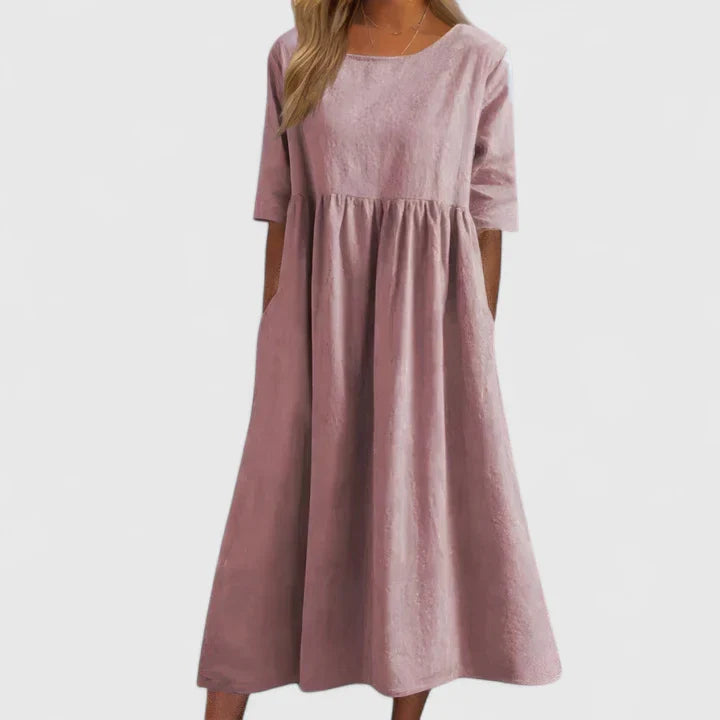 DENISE | A-line midi dress with pockets