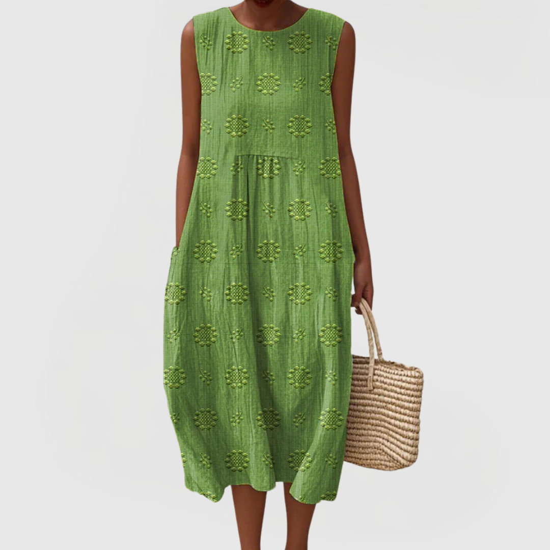 TERESA | Sleeveless dress with embroidery