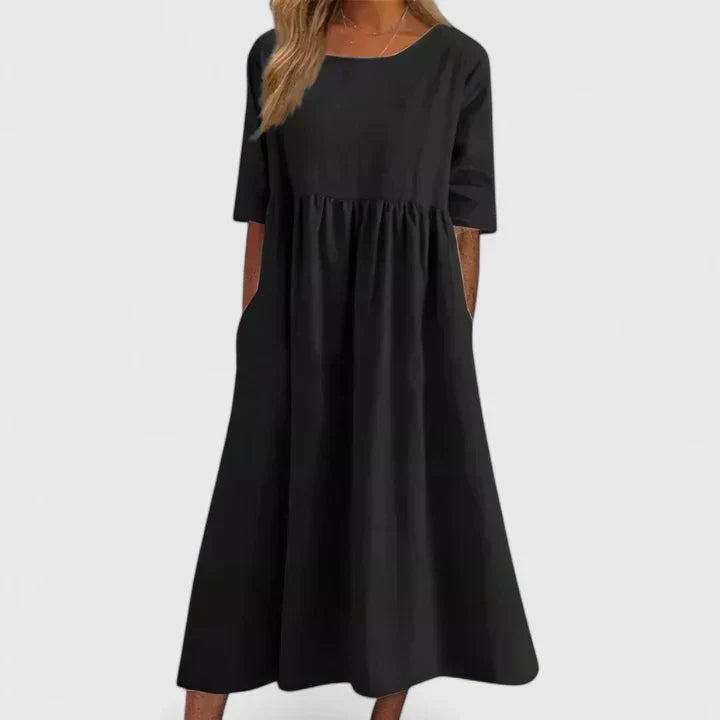 DENISE | A-line midi dress with pockets