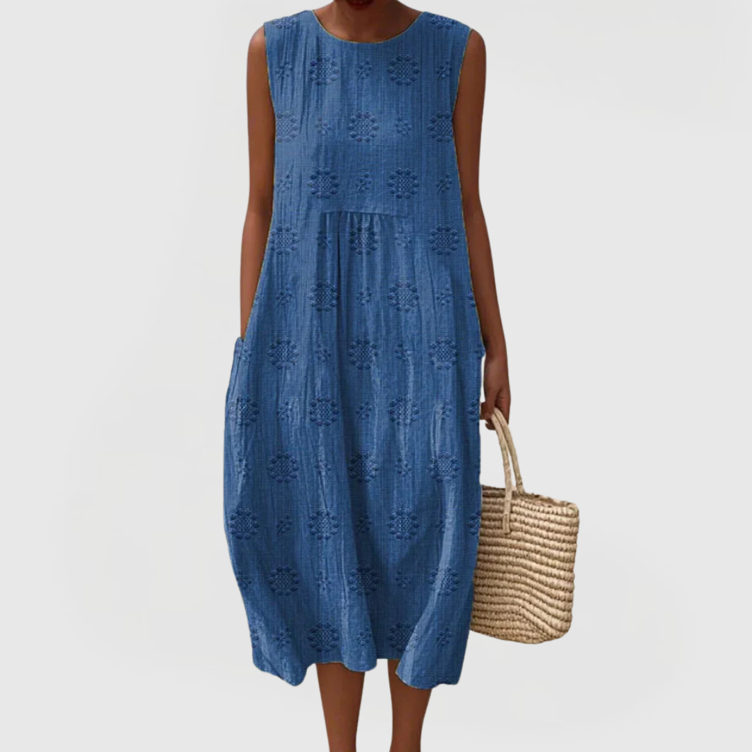 TERESA | Sleeveless dress with embroidery