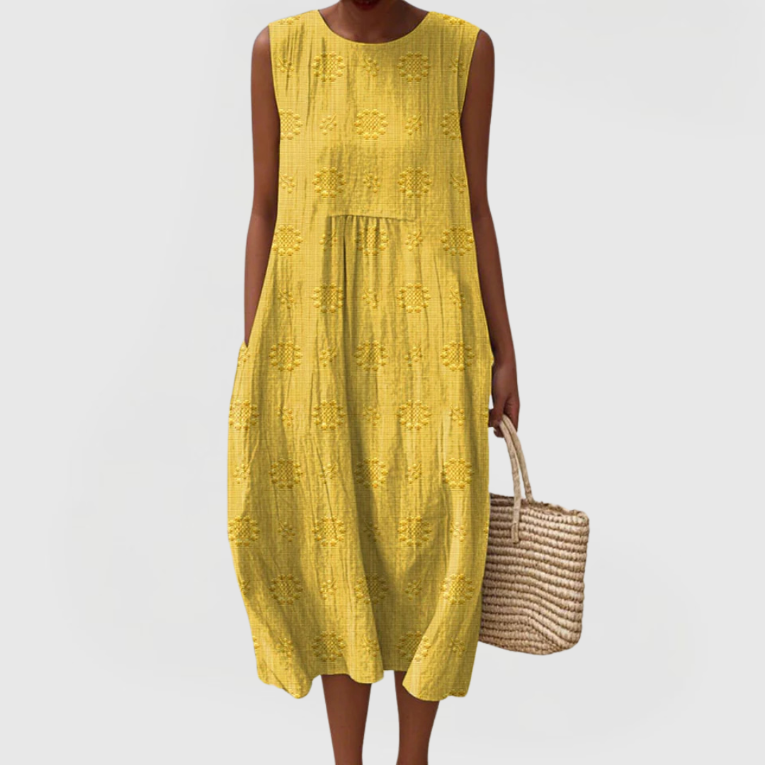 TERESA | Sleeveless dress with embroidery