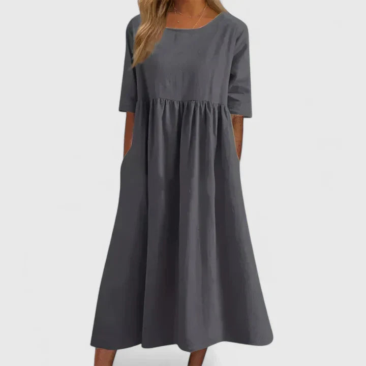 DENISE | A-line midi dress with pockets