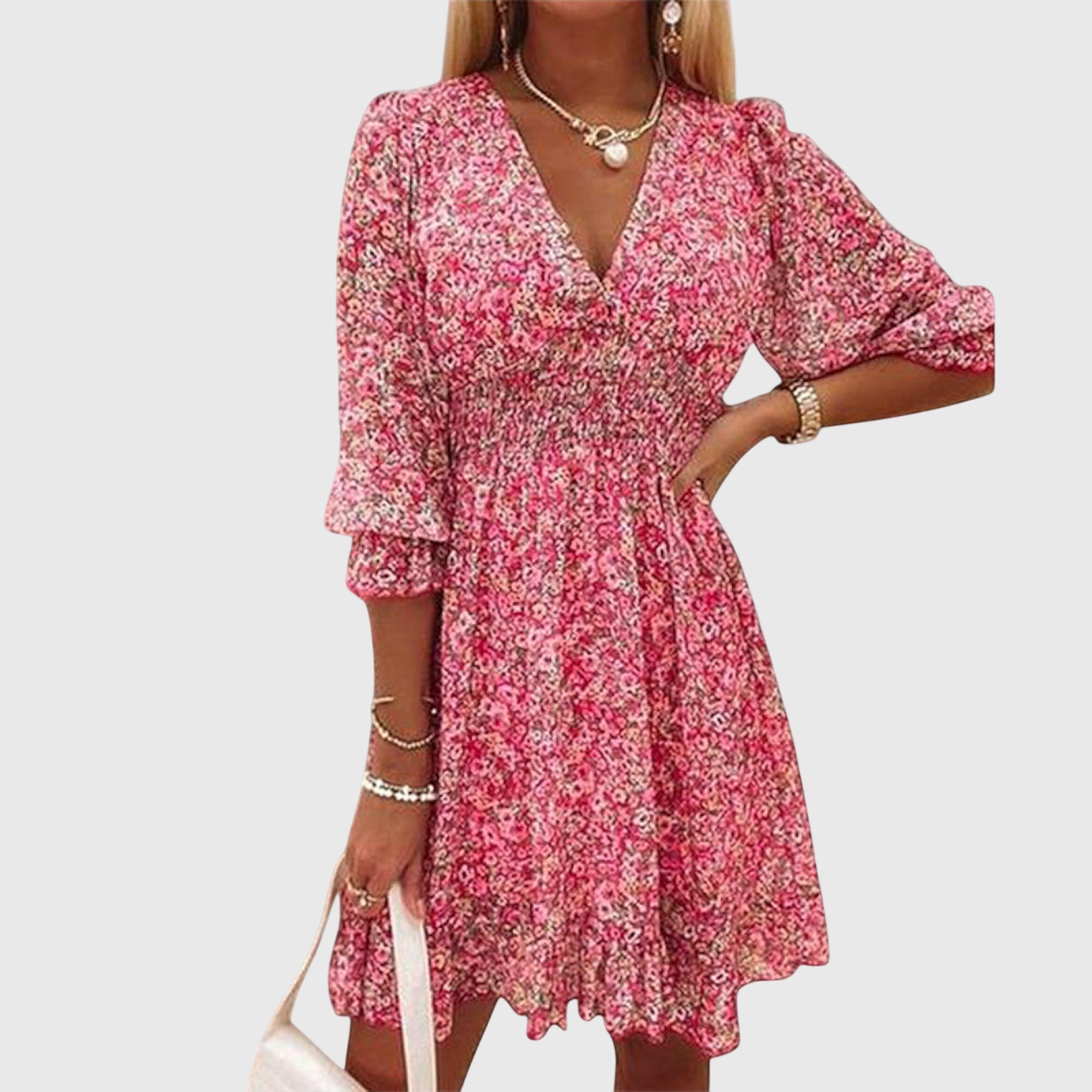 ELISA | Floral puff sleeve dress