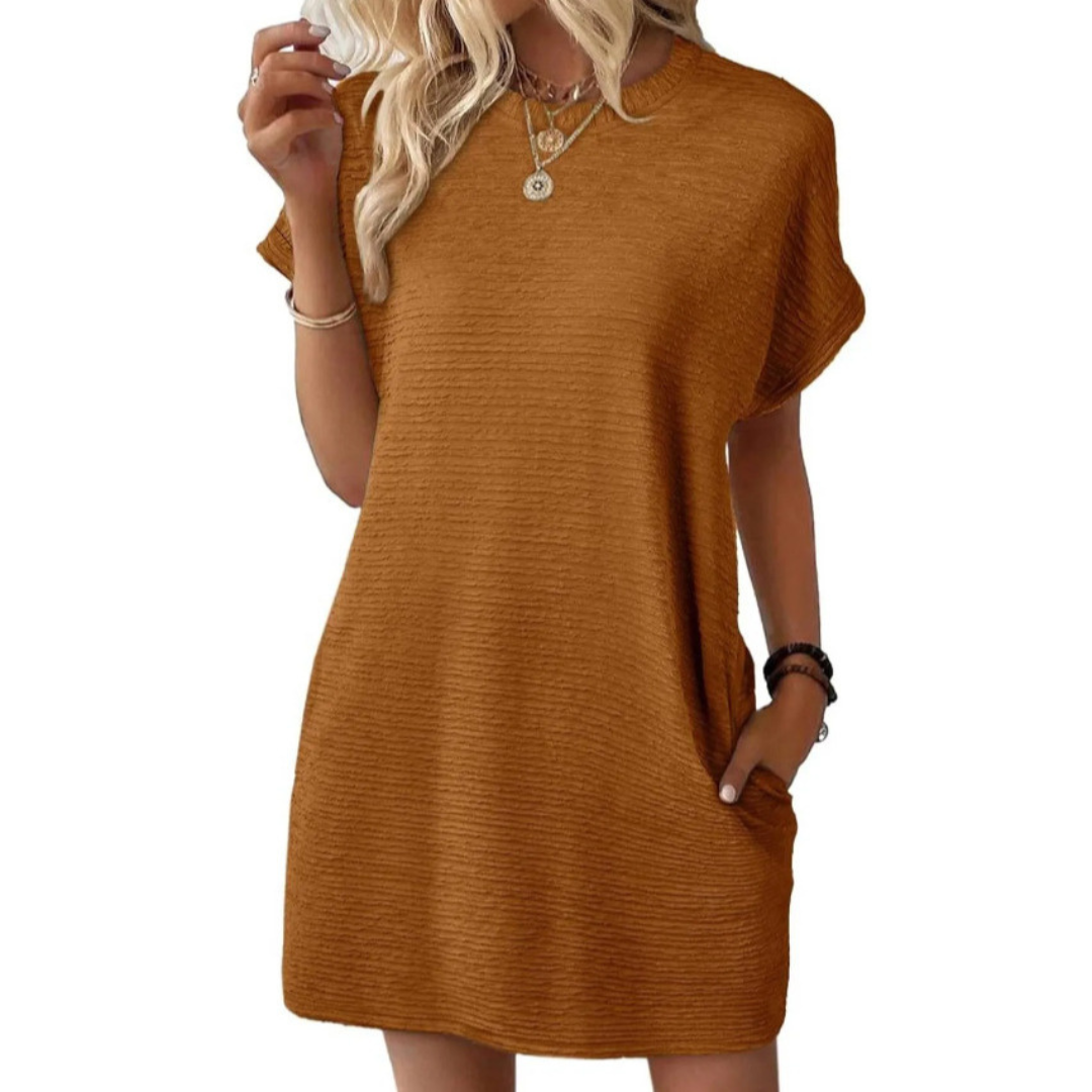 CLARA | Minimalist round neck dress