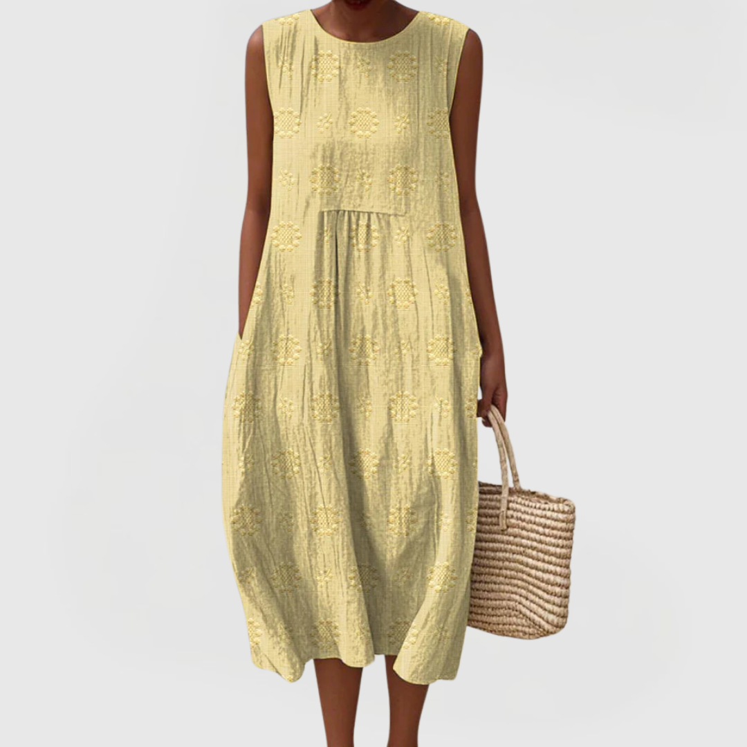 TERESA | Sleeveless dress with embroidery