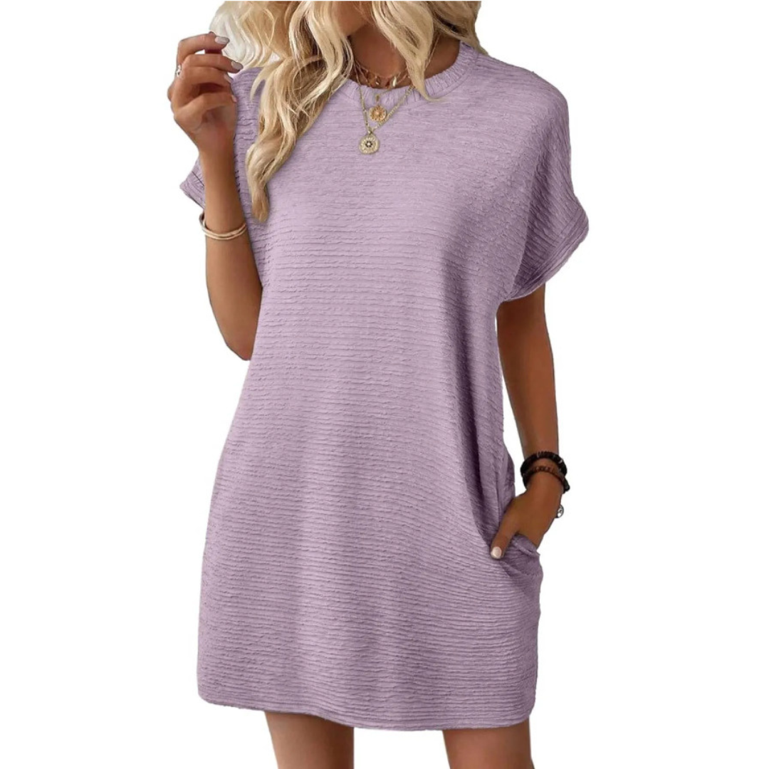 CLARA | Minimalist round neck dress