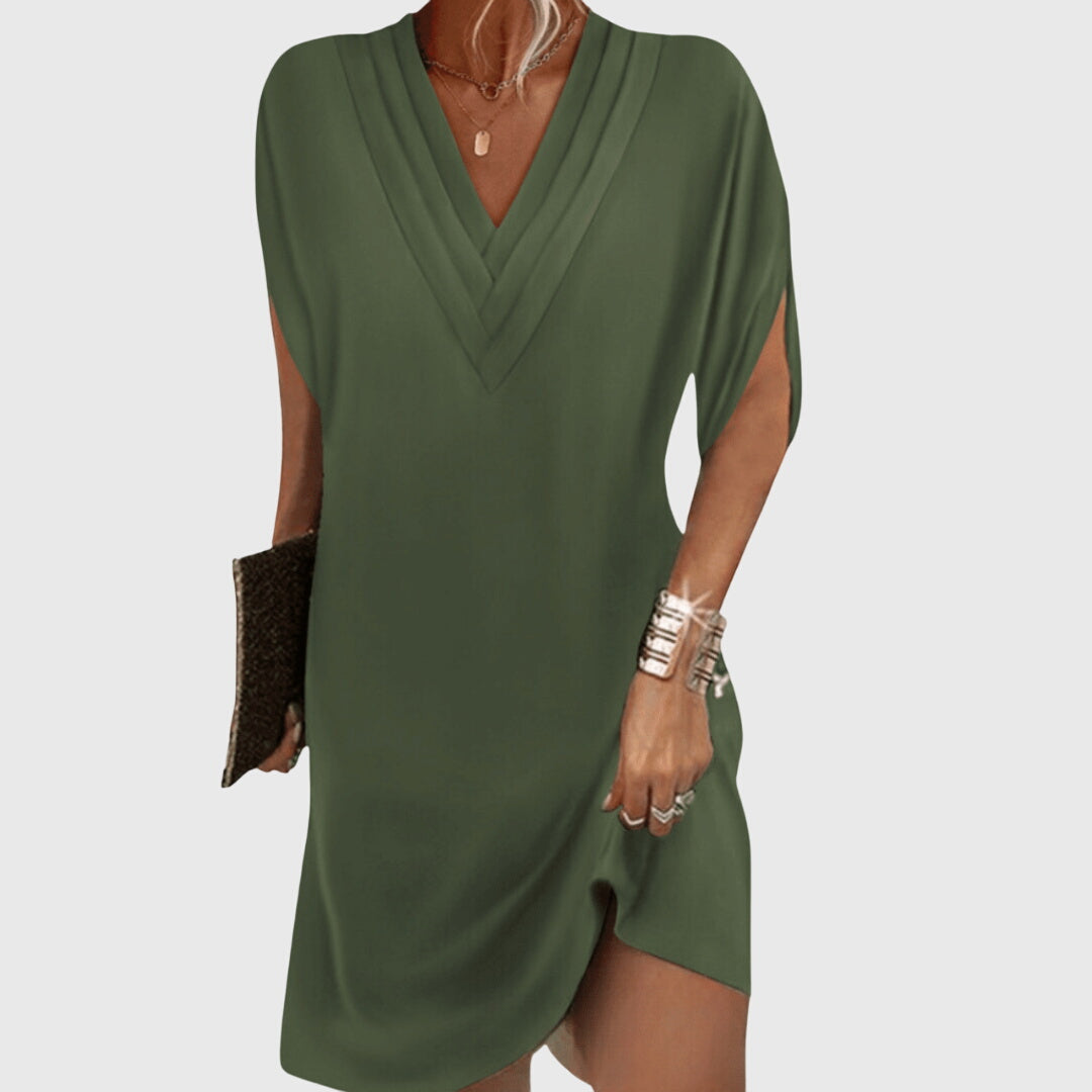 RACHEL | Flowy V-neck midi dress
