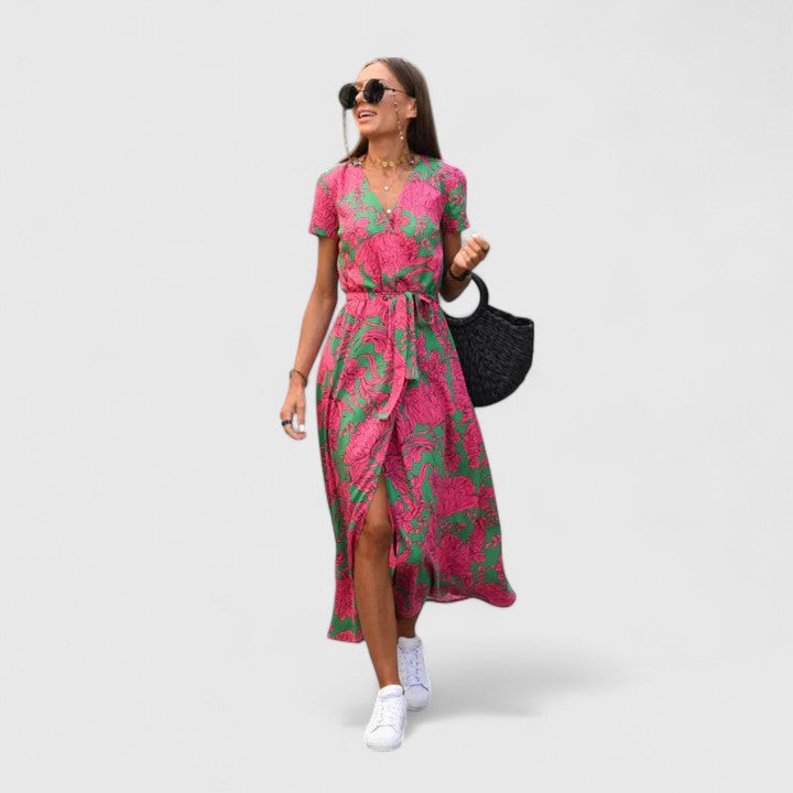 WENQI | Midi dress with side slit