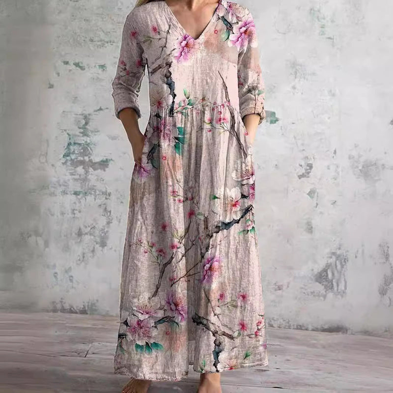 CAROLINE | Floral midi dress