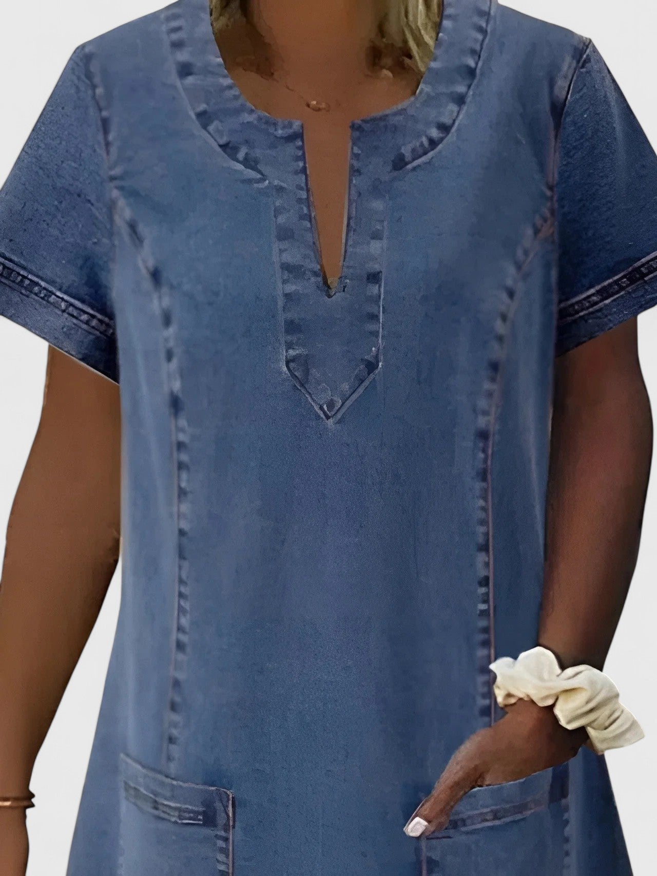 HUI LING | Relaxed midi denim dress
