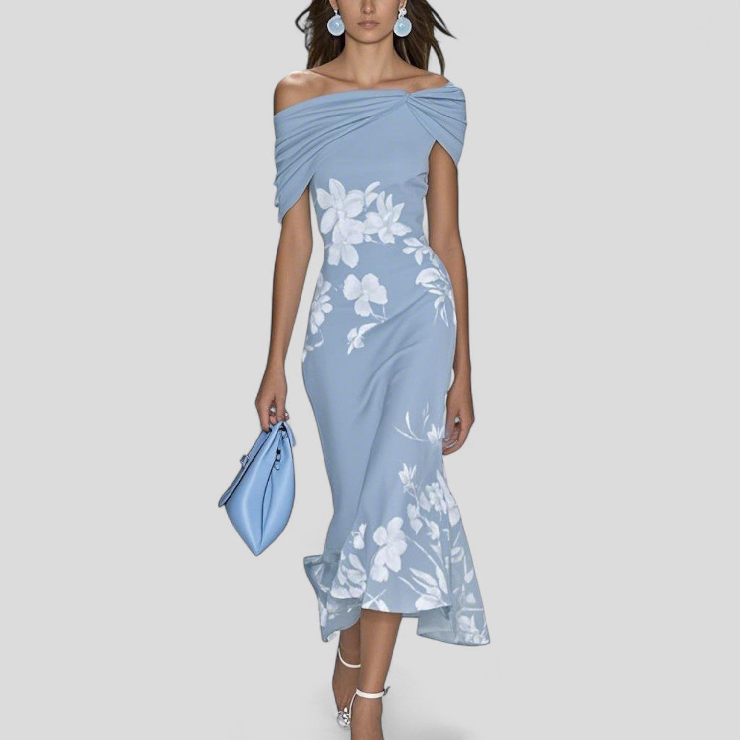 PRIYA | Floral midi dress with flared hem