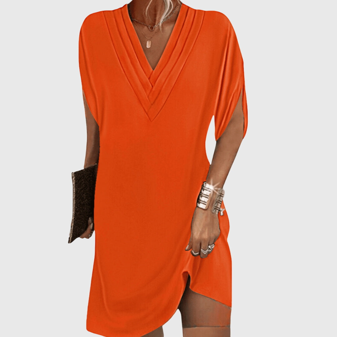 RACHEL | Flowy V-neck midi dress