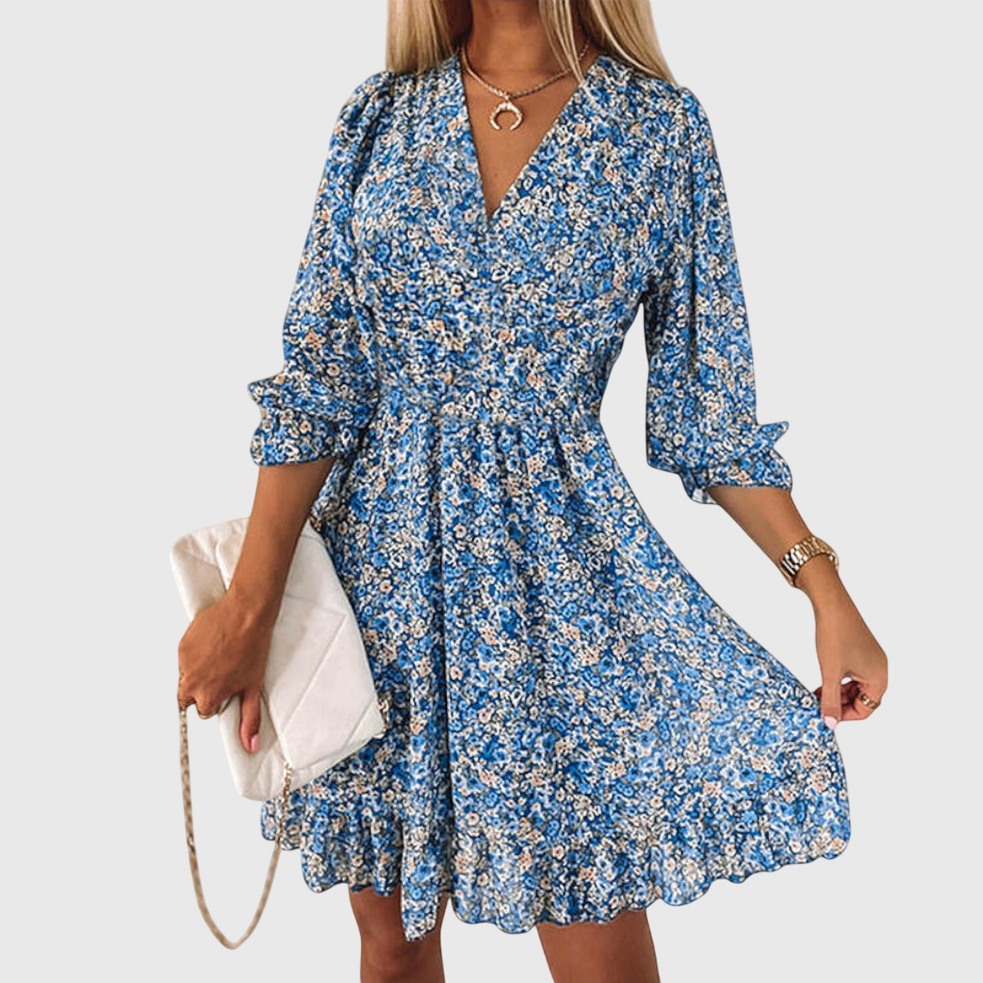 ELISA | Floral puff sleeve dress