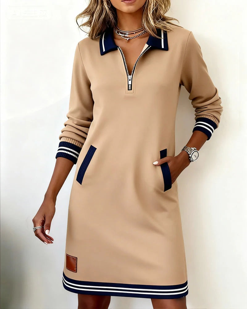 NICOLE | Long-sleeve straight-cut dress