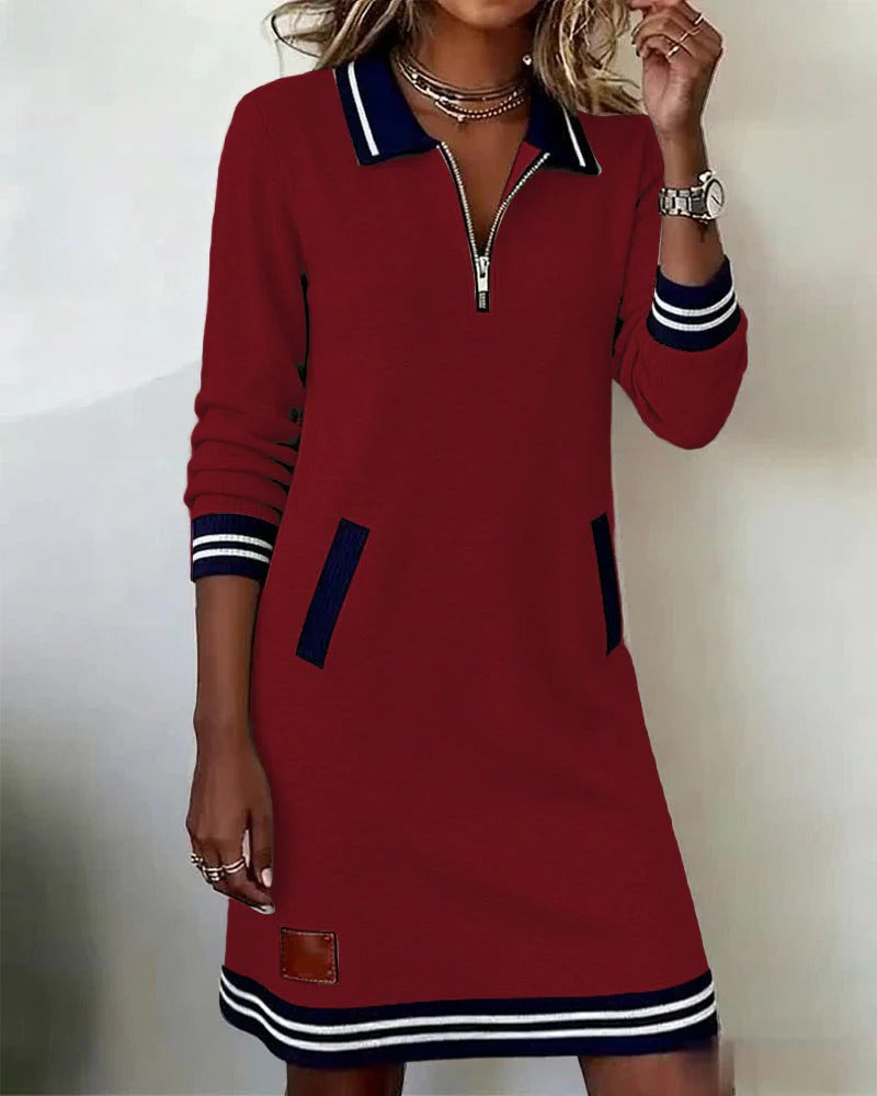 NICOLE | Long-sleeve straight-cut dress