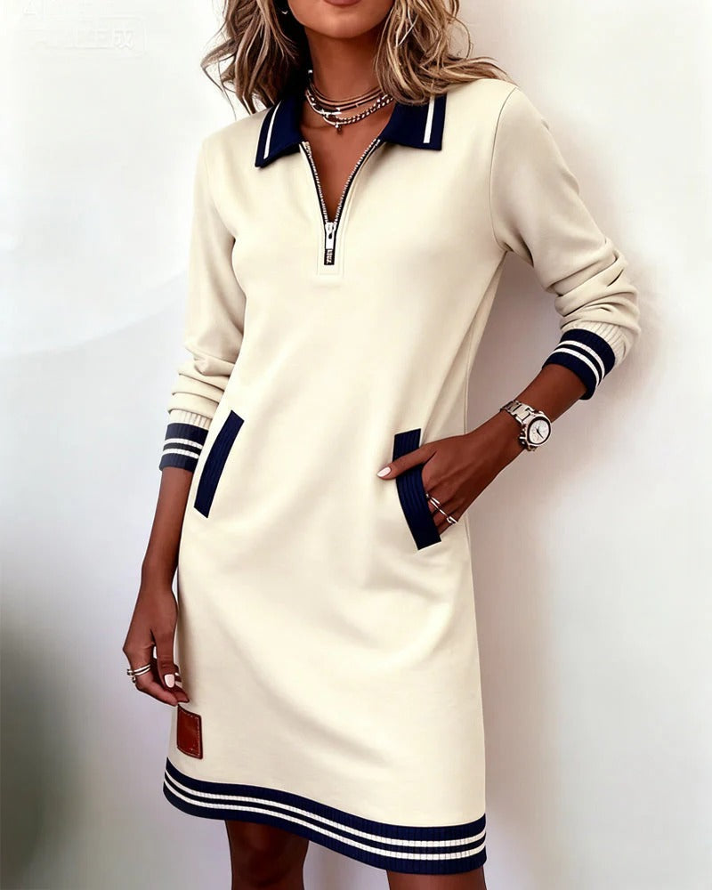 NICOLE | Long-sleeve straight-cut dress