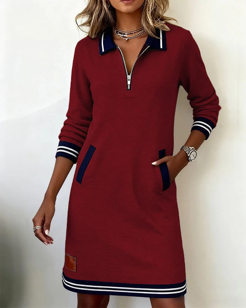 NICOLE | Long-sleeve straight-cut dress
